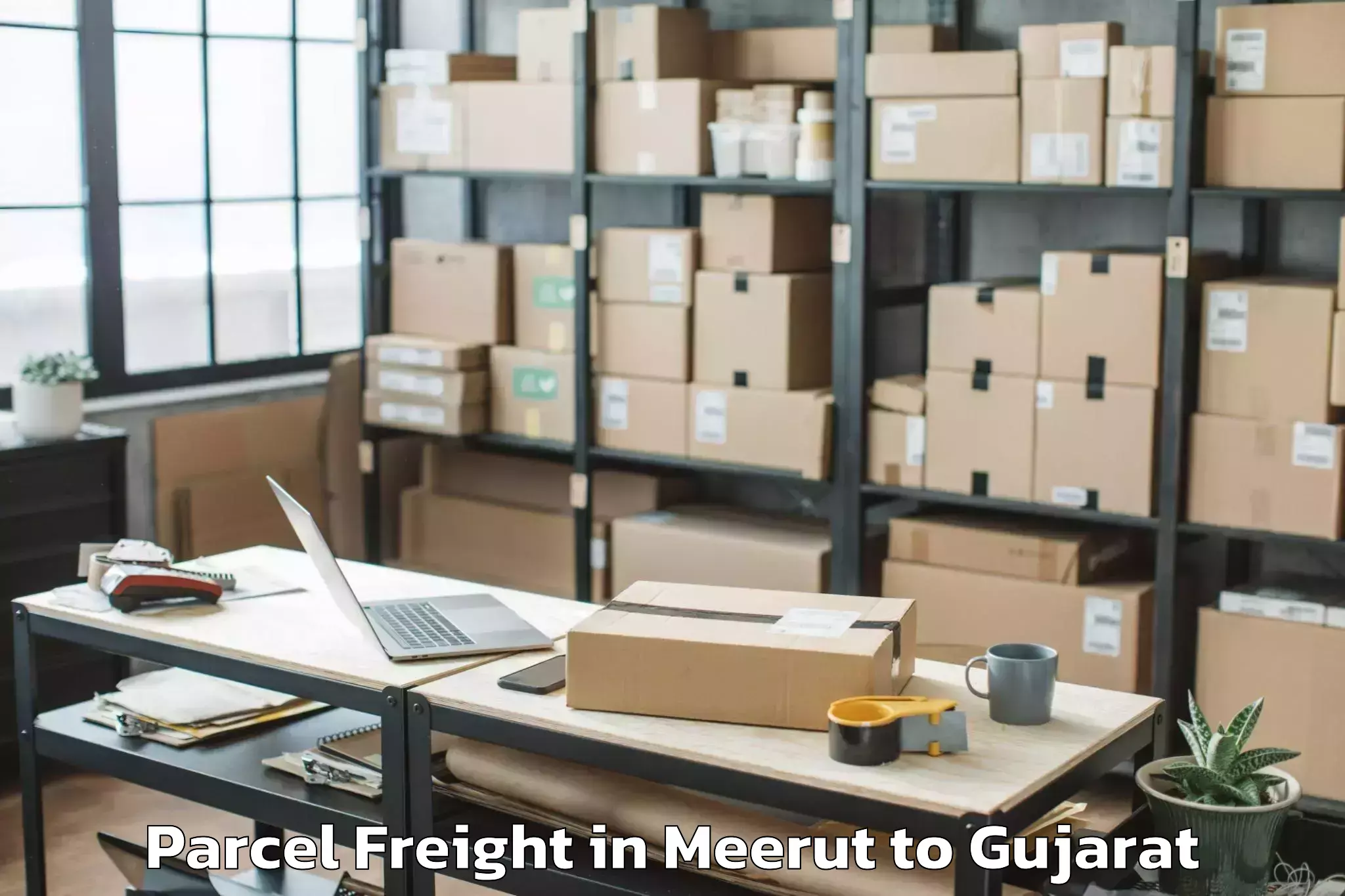 Easy Meerut to Kadana Parcel Freight Booking